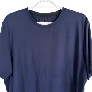 UNRL Performance T-Shirt Mens L Navy Blue Short Sleeve Recycled Stretch read